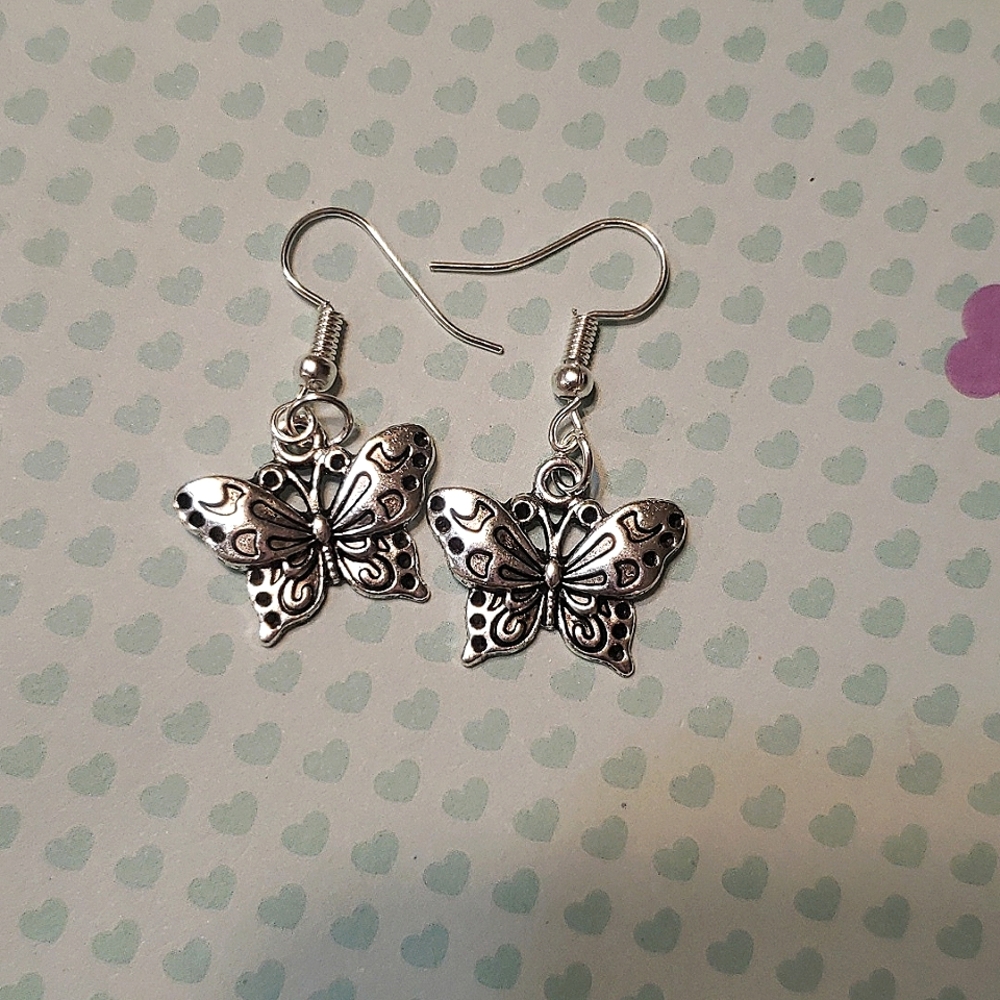 Silver Butterfly Earrings